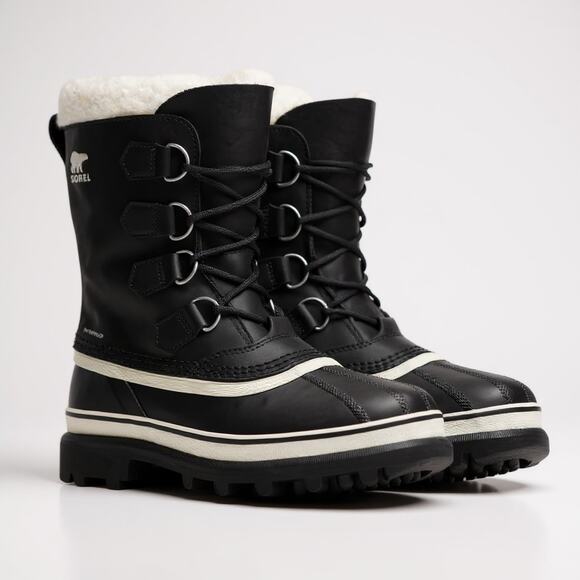 Sorel Caribou Winter Snow Boots Womens 10.5 Waterproof Leather Insulated Black - Picture 2 of 12